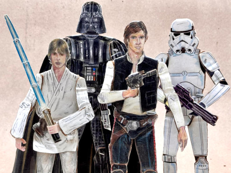 Star Wars Cardboard Action Figures Collection
